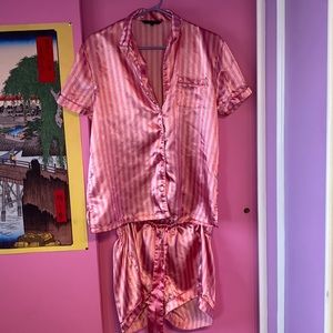 Pink Satin Pajama Combo